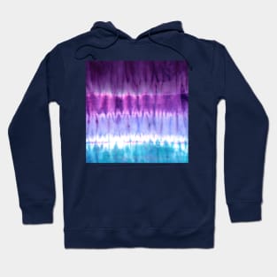 Purple and Blue Ombre Tie-Dye Stripes Hoodie